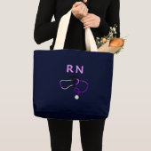 Grand Tote Bag Stéthoscope de RN (Devant (produit))