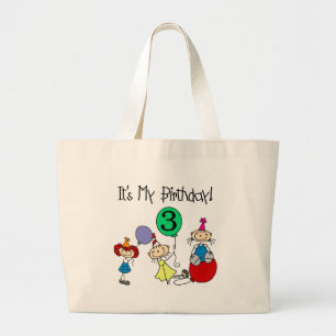 Grand Tote Bag Stick Kids Party 3ème anniversaire Tshirts et cade