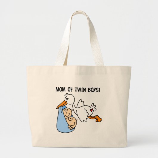 Grand Tote Bag Stork Maman des jumeaux (Devant)