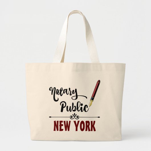 Grand Tote Bag Stylo d'encre publique de New York (Devant)