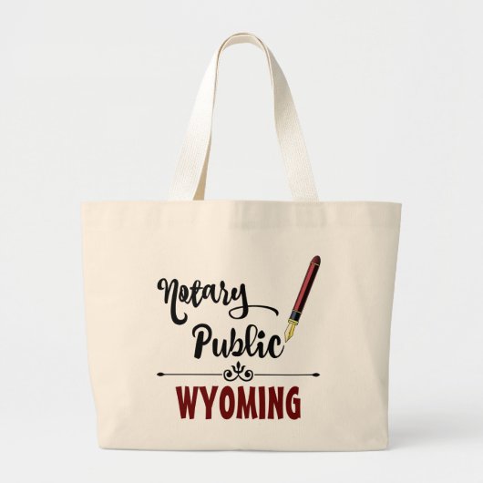 Grand Tote Bag Stylo d'encre publique du Wyoming (Devant)