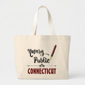 Grand Tote Bag Stylo d'encre publique Notaire Connecticut (Devant)