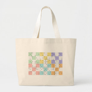Grand Tote Bag sudoku pastel