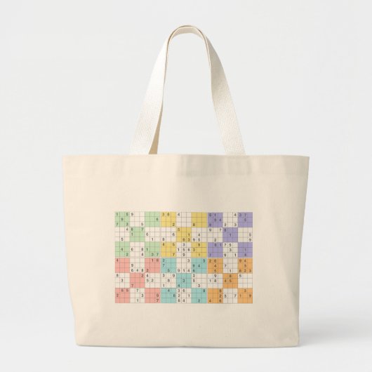Grand Tote Bag sudoku pastel (Devant)