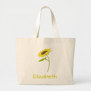 Grand Tote Bag Sunflower jaune Personnalisez votre propre