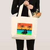 Grand Tote Bag Sunset de l'île (Devant (produit))