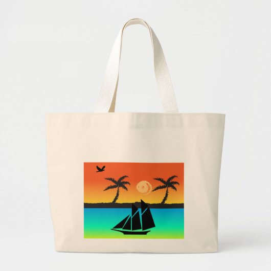 Grand Tote Bag Sunset de l'île (Devant)