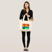 Grand Tote Bag Sunset de l'île (Devant (modèle))