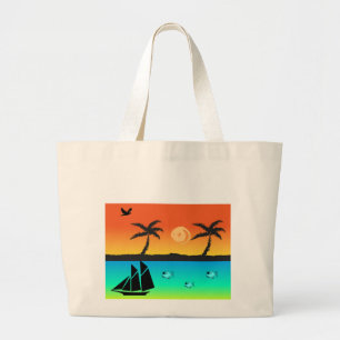 Grand Tote Bag Sunset de l'île