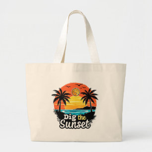 Grand Tote Bag "Sunset volleyball" -Volleyball design pour les jo