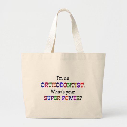 Grand Tote Bag Super puissance orthodontiste (Devant)