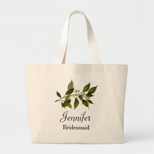 Grand Tote Bag Superficies de verdure des branches florales Maria