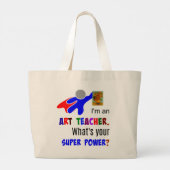 Grand Tote Bag Superhero professeur d'art (Dos)