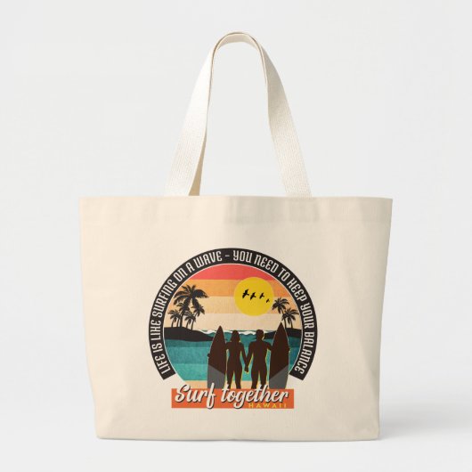 Grand Tote Bag Surf ensemble - Garder votre solde (Devant)