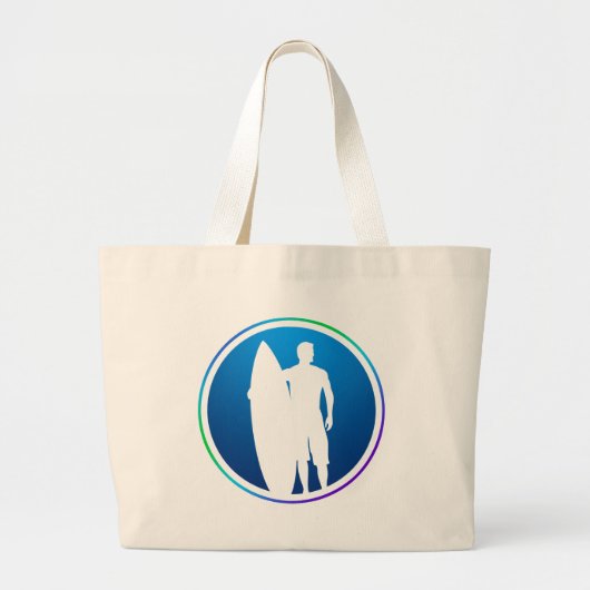 Grand Tote Bag Surfer Beach (Devant)