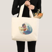 Grand Tote Bag surfer hawaïen (Devant (produit))