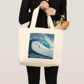 Grand Tote Bag Surfer sur les Tubes (Devant (produit))