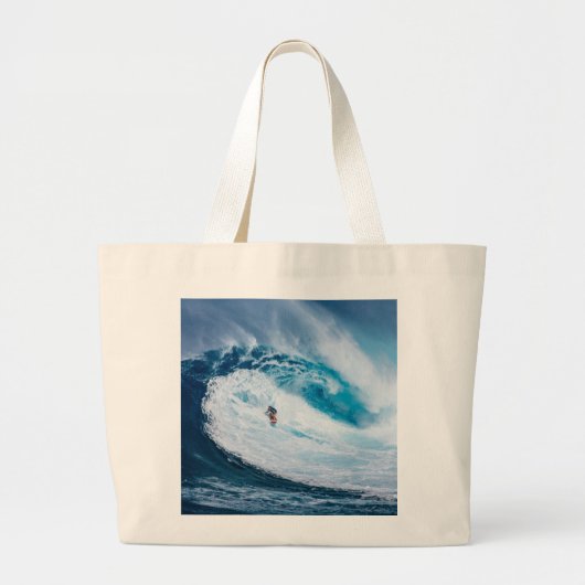 Grand Tote Bag Surfer sur les Tubes (Devant)