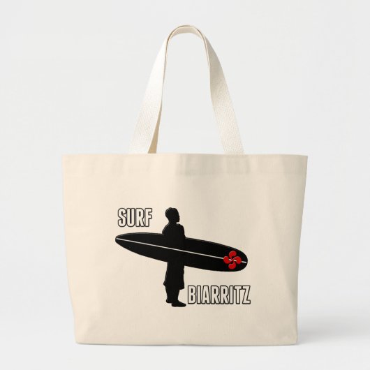 Grand Tote Bag Surfeur Biarritz Basque (Devant)