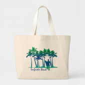Grand Tote Bag Surfrider Beach Hawaiian Palm Tree Blend (Devant)