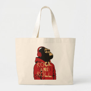 Grand Tote Bag Sweat à capuche Rock And Roll Gorille