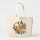 Grand Tote Bag Sweet Greenery Wreath Mama Photo (Devant)