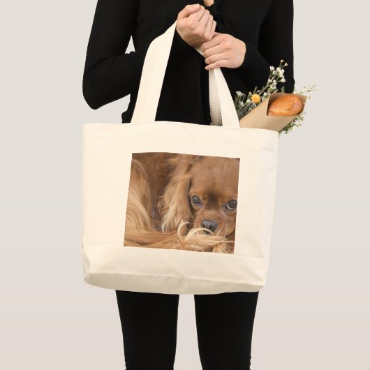 Grand Tote Bag Sweet Ruby Cavalier King Charles Spaniel (Devant (produit))