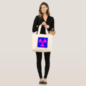 Grand Tote Bag Symbole d'avertissement de rayonnement (Devant (modèle))