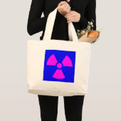 Grand Tote Bag Symbole d'avertissement de rayonnement (Devant (produit))