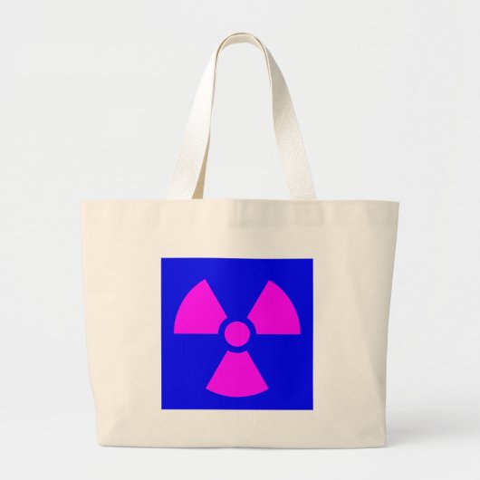 Grand Tote Bag Symbole d'avertissement de rayonnement (Devant)