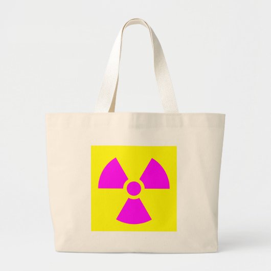 Grand Tote Bag Symbole d'avertissement de rayonnement (Devant)