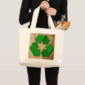 Grand Tote Bag Symbole Papier grumplé et Recycle (Devant (produit))