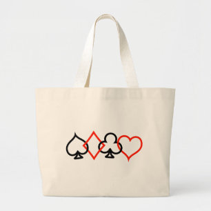Grand Tote Bag Symboles de carte entrelacés