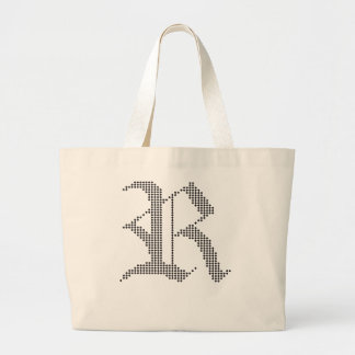 Grand Tote Bag T-shirt à lettrage gothique R typographique