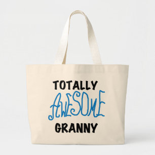 Grand Tote Bag T-shirts bleus et cadeaux de mamie totalement impr