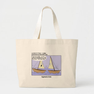 Grand Tote Bag T-shirts Cadeaux Dessin Animé Bateau à Voile Drôle