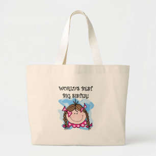 Grand Tote Bag T-shirts de la grande soeur du monde de brune les