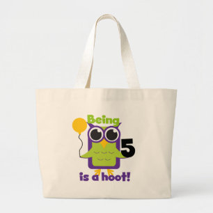 Grand Tote Bag T-shirts et cadeaux de 5 ans de Hoot Owl