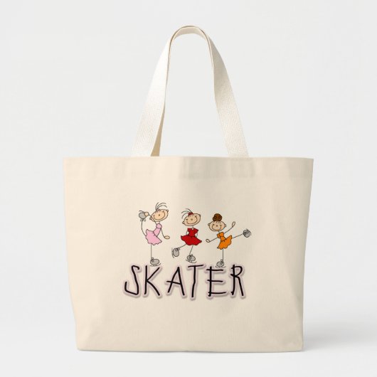 Grand Tote Bag T-shirts et cadeaux de fille de patineur (Devant)