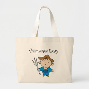 Grand Tote Bag T-shirts et cadeaux de garçon d'agriculteur