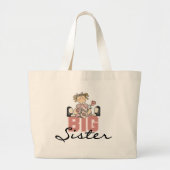 Grand Tote Bag T-shirts et cadeaux de grande soeur de roses (Devant)