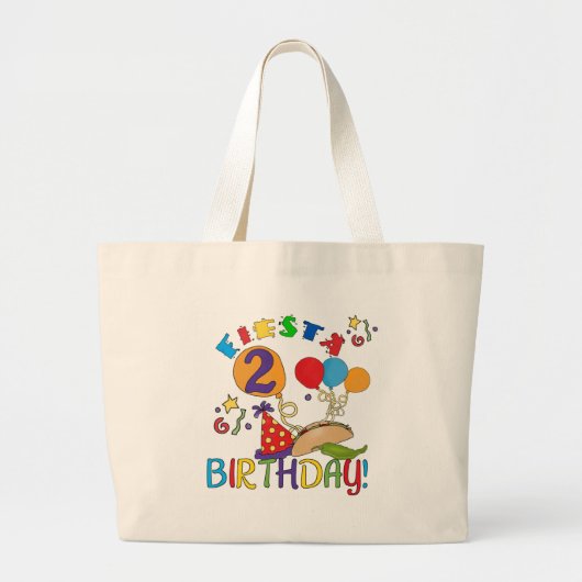Grand Tote Bag T-shirts et cadeaux Fiesta 2e anniversaire (Devant)