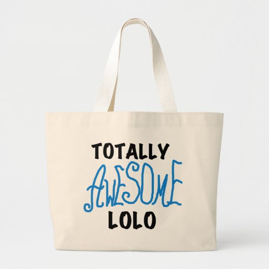 Grand Tote Bag T-shirts et cadeaux Lolo bleu absolument géniaux (Devant)