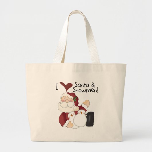 Grand Tote Bag T-shirts et cadeaux père Noël et Snowmen (Devant)