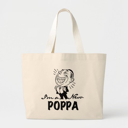 Grand Tote Bag T-shirts et cadeaux Smiling New Poppa (Devant)