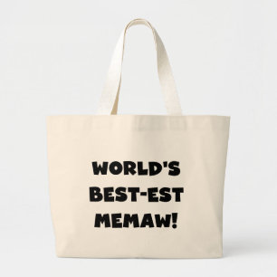 Grand Tote Bag T-shirts noir et blanc du Meilleur-est Memaw du