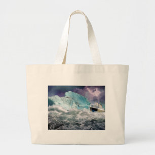 Grand Tote Bag Tableau Titanic et Iceberg RMS