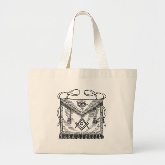 Grand Tote Bag Tablier maçonnique (Devant)