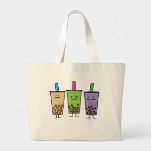 Grand Tote Bag Tapioca de taro de lait de boissons de vert de thé
