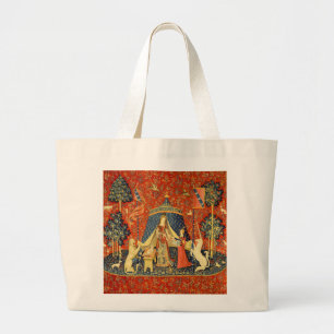 Grand Tote Bag Tapisseries Unicorne Lady Legend Médiéval